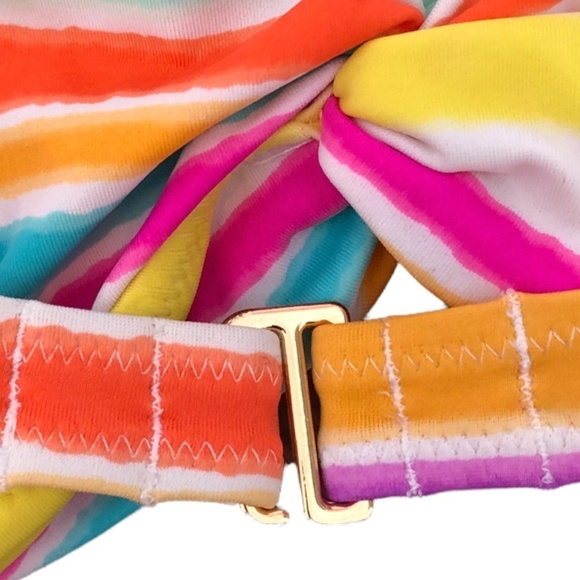 Victoria's Secret Strapless Bikini Swimsuit Top Multi-Color Twist Top Gold - Picture 4 of 8